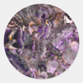 Abstraktes lila Amethyst Quartz, lila Granit Runder Aufkleber