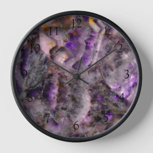 Abstraktes lila Amethyst Quartz, lila Granit Uhr