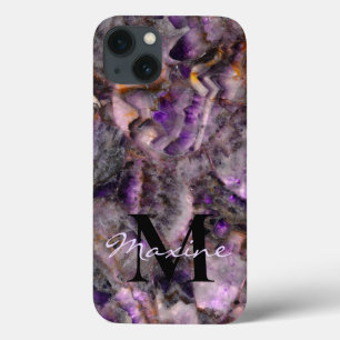 Abstraktes lila Amethystquartz-Marmormonogramm Case-Mate iPhone Hülle