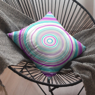 Abstraktes Lila Aquamarines Spiralpilz Kissen