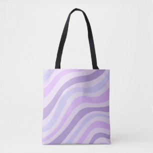 Abstraktes Lila blaues Groovy Stripe Liquid Muster Tasche