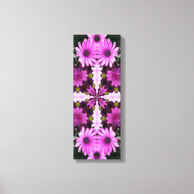 Abstraktes Lila Daisy Blume Muster Leinwanddruck (Vorderseite)