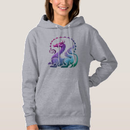 Abstraktes, Lila Dragon Gradient Logo Hoodie