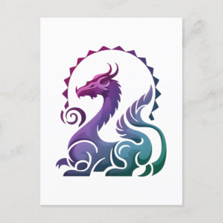 Abstraktes, Lila Dragon Gradient Logo Postkarte