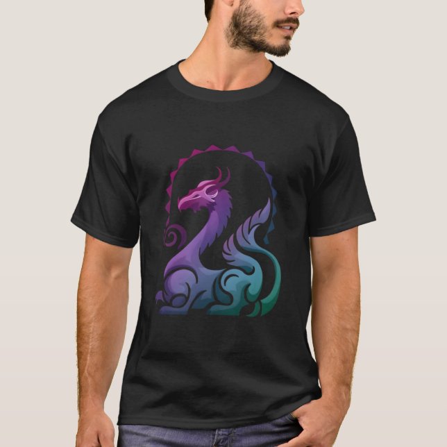 Abstraktes, Lila Dragon Gradient Logo T-Shirt (Vorderseite)