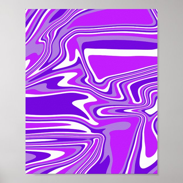 Abstraktes Lila Drehmuster Poster (Vorne)