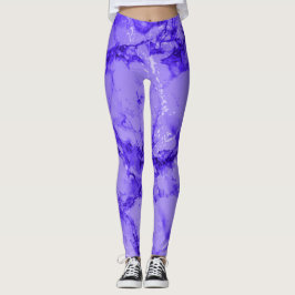 Abstraktes lila Marmorentwurfs-Muster Leggings