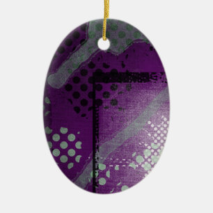 Abstraktes lila metallisches Grunge-Ornament Keramik Ornament