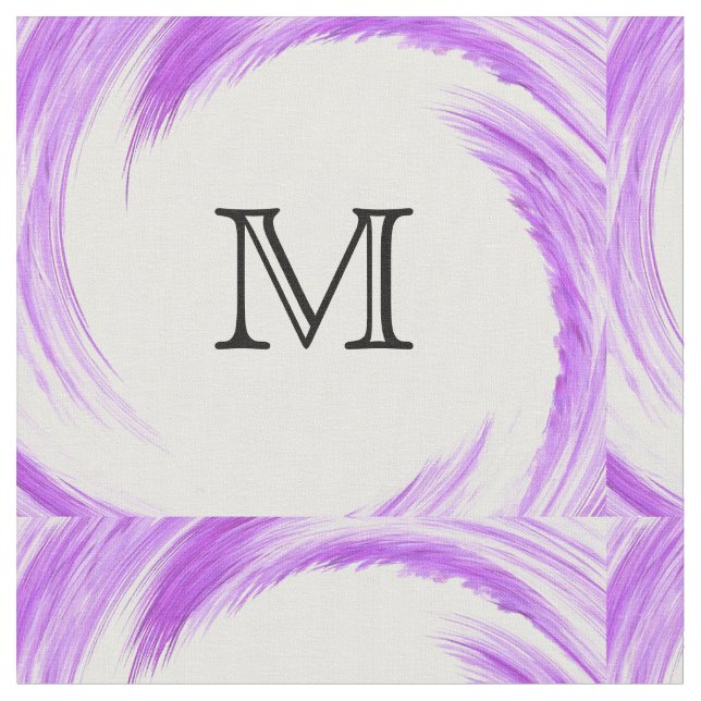 Abstraktes Lila Swirl Monogramm Stoff (Nahaufnahme)