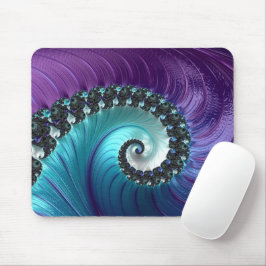 Abstraktes Lila türkisfarbenes Fraktal Mousepad