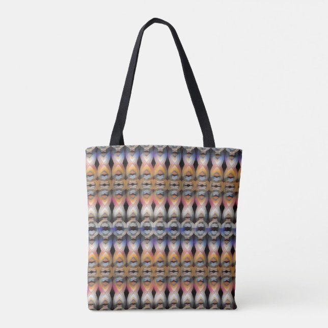 Abstraktes Lila und Orange Tasche (Rückseite)