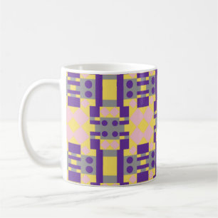 Abstraktes Lila- und Pastellmuster mit Geometrie Kaffeetasse