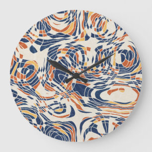 Abstraktes Line Geo, topographisch nahtlos Muster. Große Wanduhr