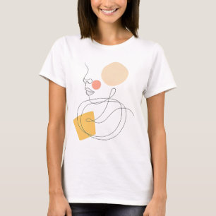 Abstraktes Linienkunst-Gesicht Tee – Minimalistisc