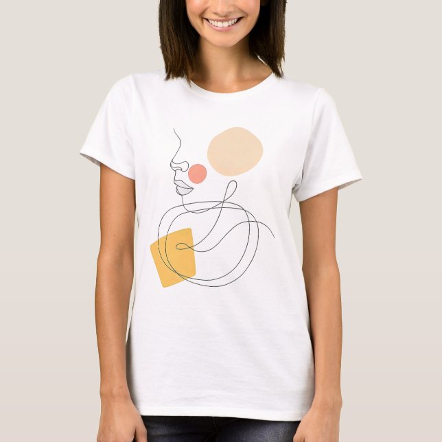 Abstraktes Linienkunst-Gesicht Tee – Minimalistisc (Vorderseite)