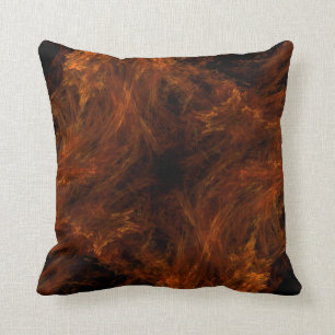 Abstraktes loderndes schwarzes und orange kissen