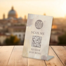 Abstraktes Logo und QR-Code - Kontaktloses Menü