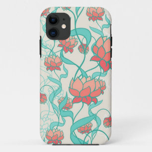 Abstraktes Lotos-Muster iPhone 11 Hülle