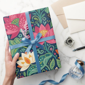 Abstraktes Lotus-Monarch-Geschenkpapier Geschenkpapier
