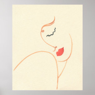 Abstraktes Mädchen Gesicht. schöne Frau. Fashion i Poster