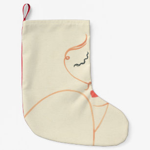 Abstraktes Mädchen Gesicht. schöne Frau. Mode illu Kleiner Weihnachtsstrumpf