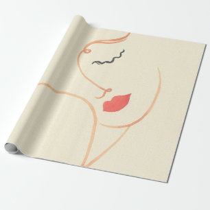 Abstraktes Mädchen Gesicht. schöne Frau. Modeillus Geschenkpapier