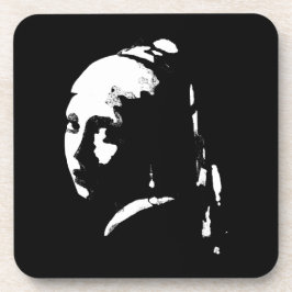 Abstraktes Mädchen mit Perlenohrring Getränkeuntersetzer