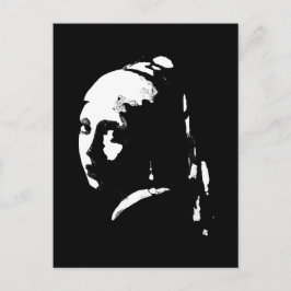 Abstraktes Mädchen mit Perlenohrring Postkarte