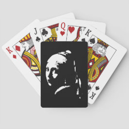 Abstraktes Mädchen mit Perlenohrring Spielkarten