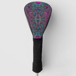 Abstraktes Magenta und Aquamarines Blaues Groovitm Golf Headcover