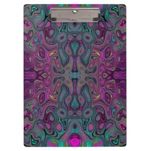 Abstraktes Magenta und Aquamarines Blaues Groovitm Klemmbrett