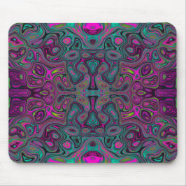 Abstraktes Magenta und Aquamarines Blaues Groovitm Mousepad