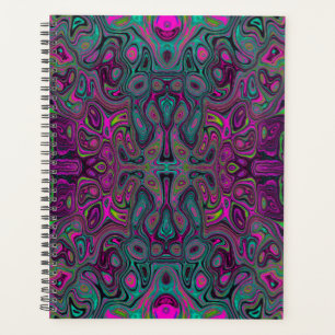 Abstraktes Magenta und Aquamarines Blaues Groovitm Planer