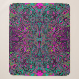 Abstraktes Magenta und Aquamarines Blaues Groovitm Sherpadecke