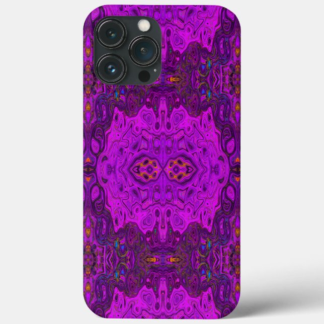 Abstraktes Magenta- und Schwarz-Groovy-Muster Case-Mate iPhone Hülle (Rückseite)