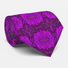 Abstraktes Magenta- und Schwarz-Groovy-Muster Krawatte