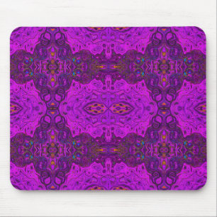 Abstraktes Magenta und Schwarzes Groovy-Muster Mousepad