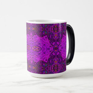 Abstraktes Magenta und Schwarzes Groovy-Muster Verwandlungstasse