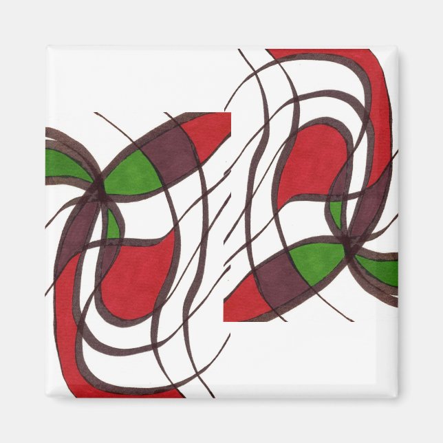 abstraktes Magnet "Fliegender Fisch" (Vorne)