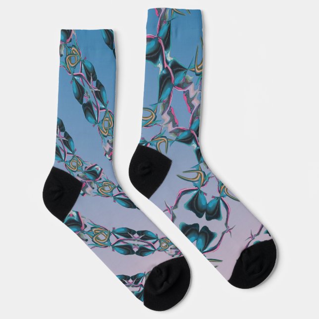 Abstraktes Malen auf Crew Socken (Rechts)