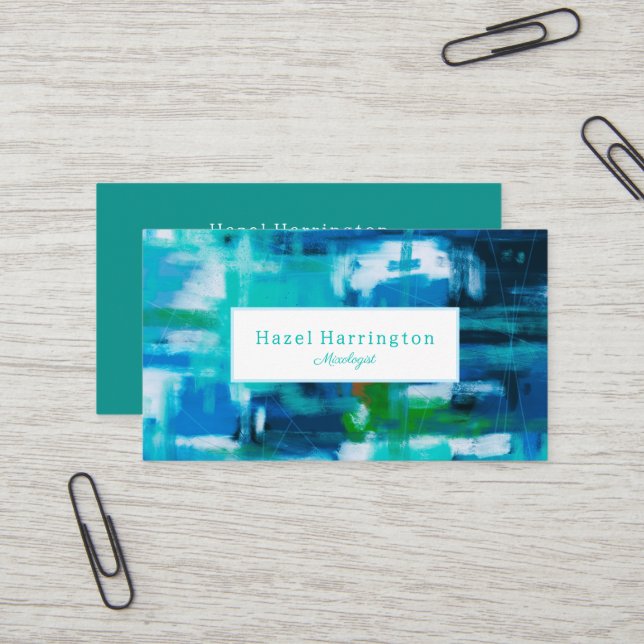 Abstraktes Malen der Visitenkarte Anpassbare Blues (Vorderseite/Rückseite Beispiel)
