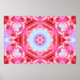 Abstraktes Mandala Kaleidoskop runde Kreisformen Poster