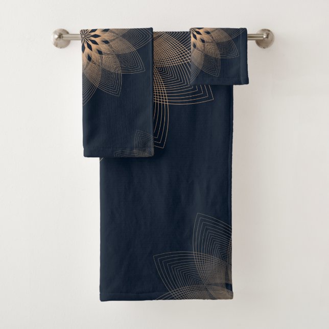 Abstraktes Mandala modern und elegant Badhandtuch Set (Insitu)
