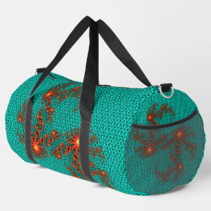 Abstraktes Mandala-Muster in Türkis und Schwarz gr Duffle Bag