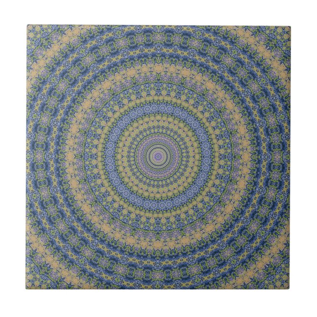 Abstraktes Mandala-Rundmuster Kaleidosco Fliese (Vorderseite)