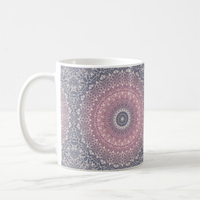 Abstraktes Mandala-Rundmuster Kaleidosco Kaffeetasse (Links)