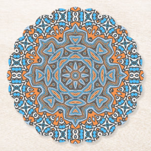 Abstraktes Mandala-Rundmuster Kaleidosco Untersetzer