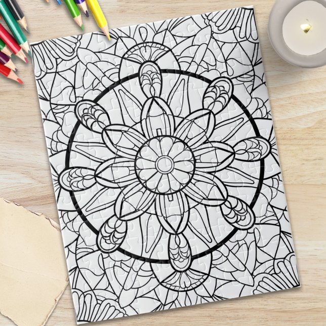 Abstraktes Mandala Spaß-Farbpuzzle (Abstract Mandala Fun Coloring Puzzle)