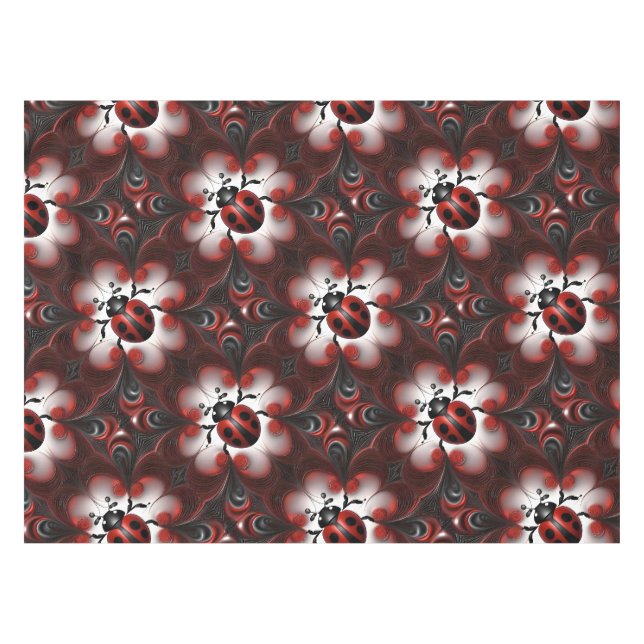 Abstraktes Marienkäfer-Kunst-Design, Tischdecke (Vorderseite (Horizontal))