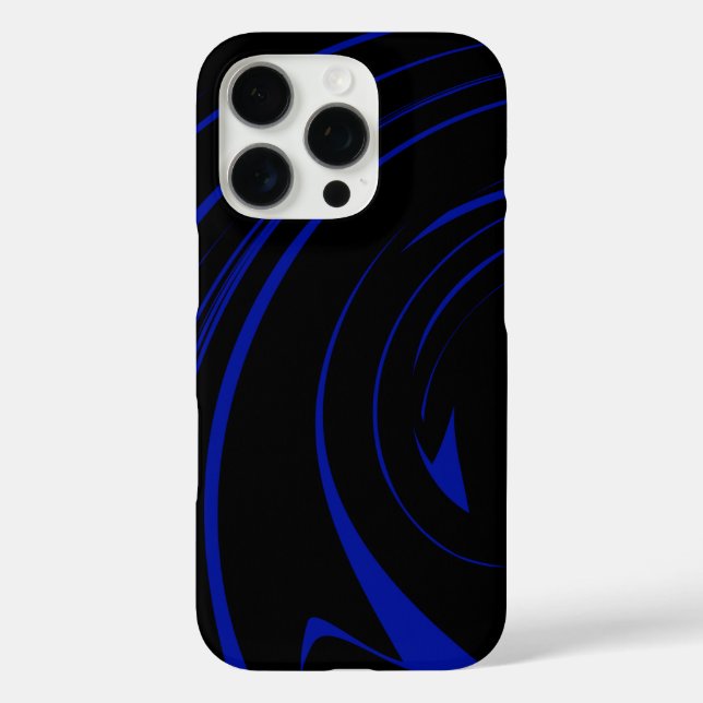 Abstraktes Marmordesign in Schwarz und Blau iPhone 16 Pro Hülle (Rückseite)